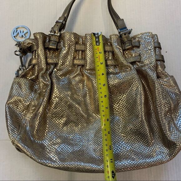 MICHAEL Kors gold snakeskin Edie shoulder bag - Picture 7 of 15